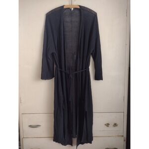 Eileen Fisher Duster Salt Lake Long Organic Linen Blend Sheer Kimono Cardigan XL